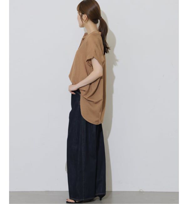 JOURNAL STANDARD relume「《予約》ギンガムドビーフレンチスリーブブラウス」|シャツ・ブラウス|