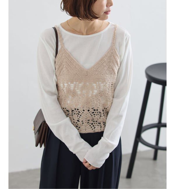 journal standard L'essage「《予約》ウール混かぎ針キャミニット」|キャミソール|