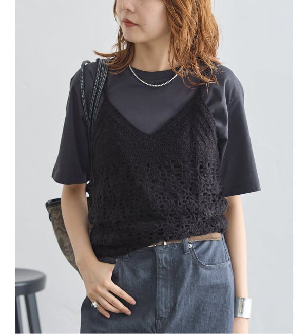 journal standard L'essage「《予約》ウール混かぎ針キャミニット」|キャミソール|