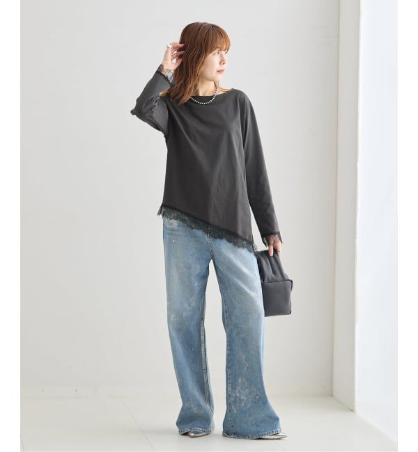 journal standard L'essage「《予約》レースイレヘムロングTシャツ」|Tシャツ・カットソー|