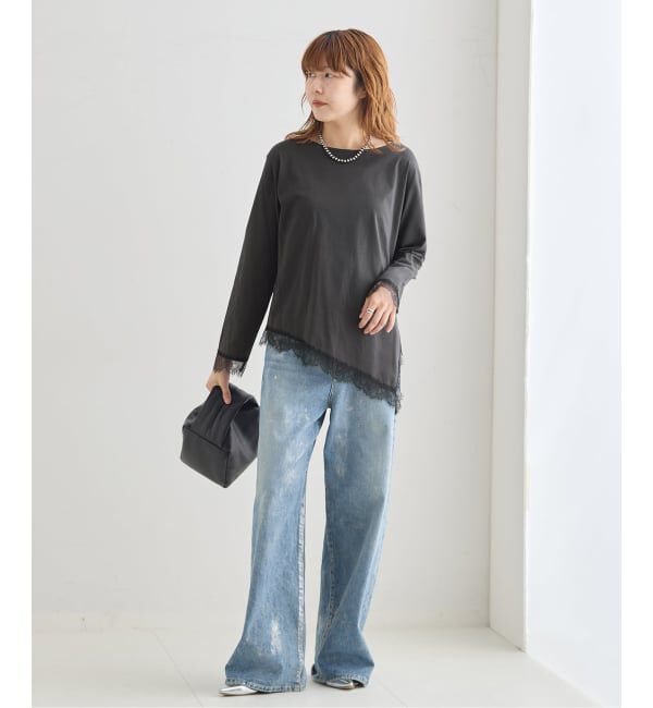 journal standard L'essage「《予約》レースイレヘムロングTシャツ」|Tシャツ・カットソー|