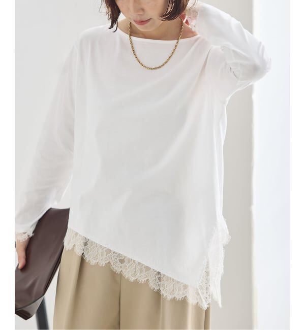 journal standard L'essage「《予約》レースイレヘムロングTシャツ」|Tシャツ・カットソー|