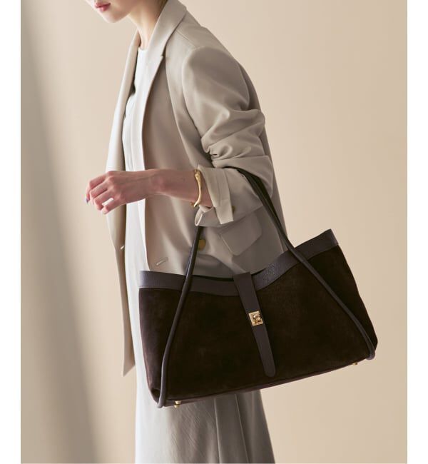 NOBLE「《予約》AULENTTI/オウレンティ 金具付きスウェードトートBAG」|トートバッグ|ブラウン