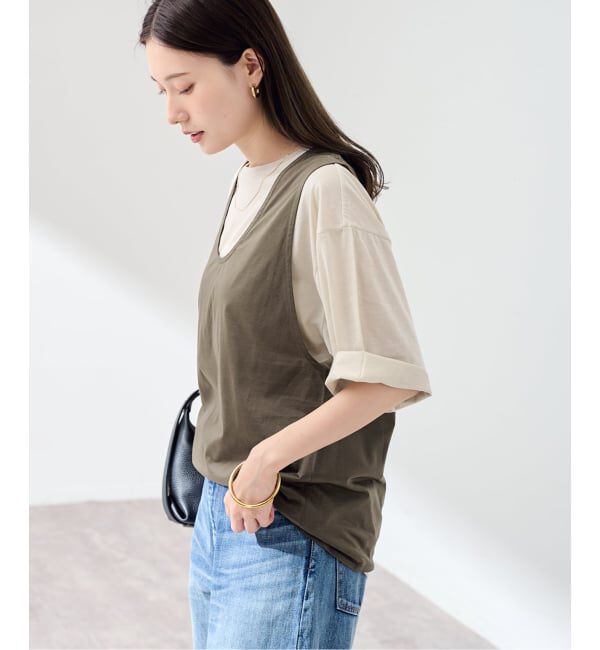 FRAMeWORK「≪予約≫ONIT/オニット 別注layered T」|Tシャツ・カットソー|カーキ