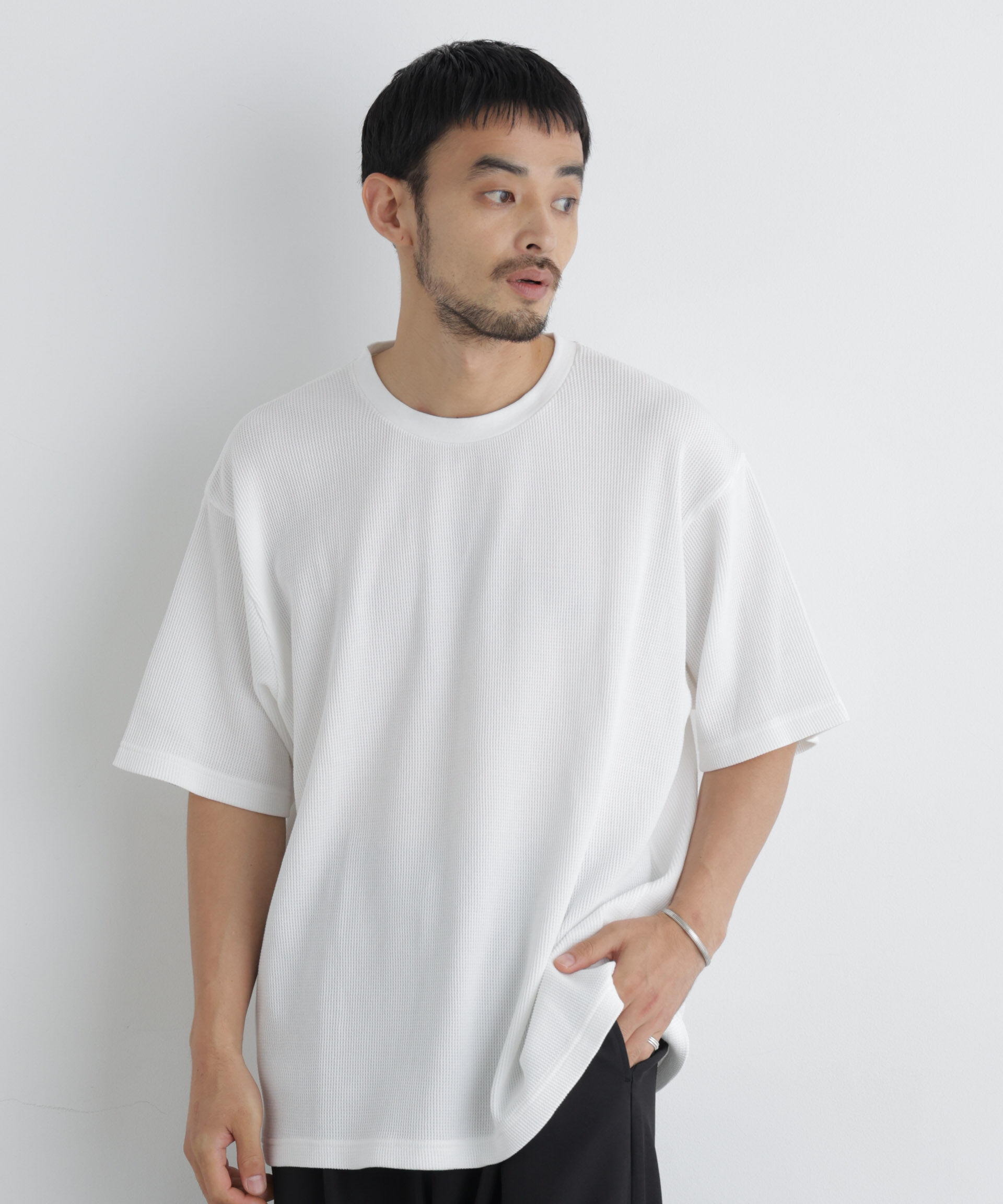 NANO universe「USAコットン&times;COOLMAX(R) ワッフルワイドTシャツ半袖」|Tシャツ・カットソー|