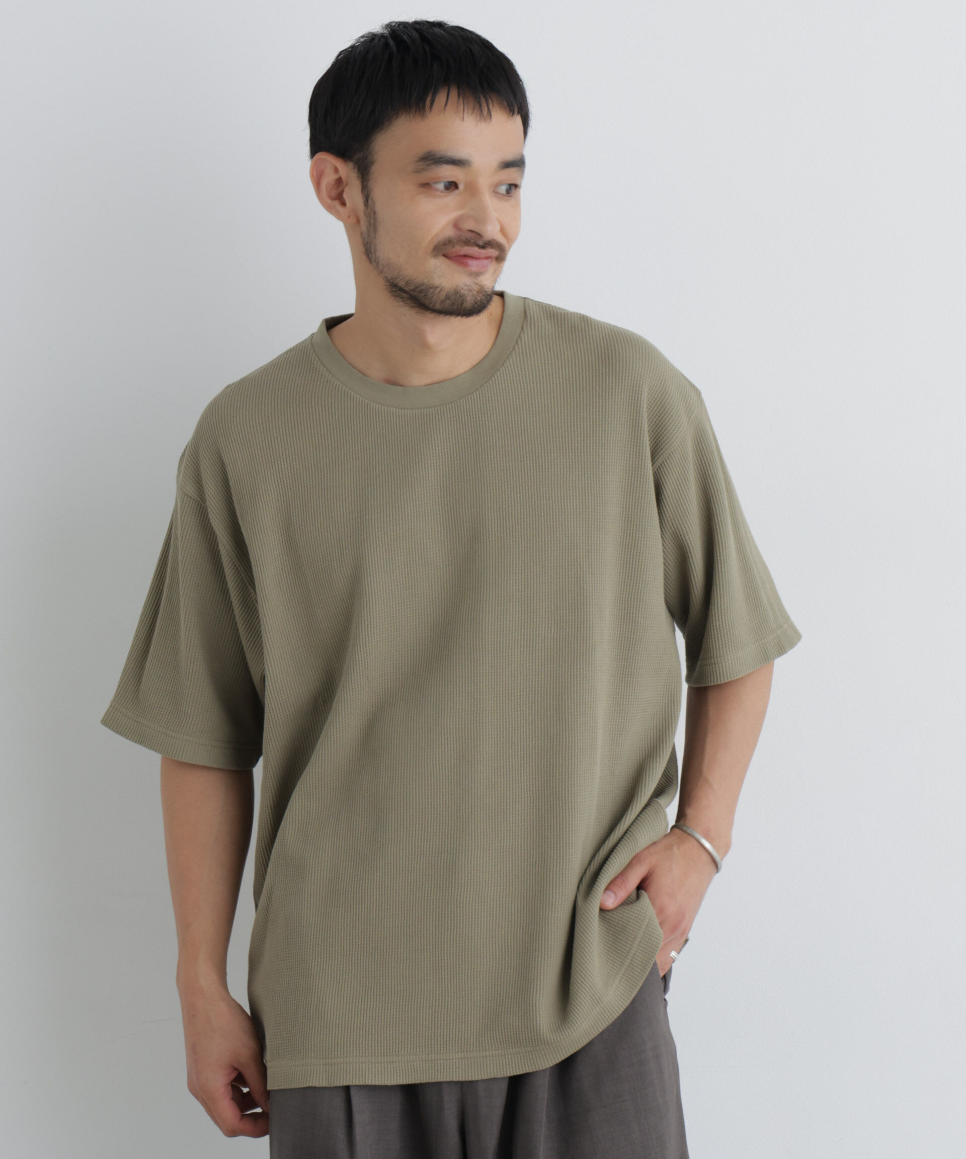 NANO universe「USAコットン&times;COOLMAX(R) ワッフルワイドTシャツ半袖」|Tシャツ・カットソー|