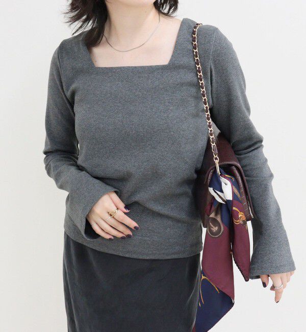 fredy emue「スクエアネックフレアスリーブカットソー」|Tシャツ・カットソー|