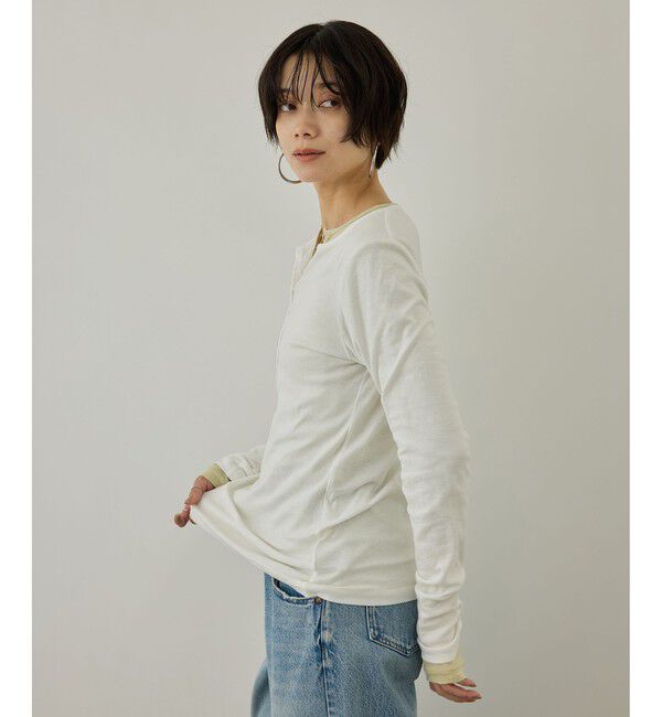 SALON adam et rope'「smile cotton ヘンリーネックプルオーバー」|Tシャツ・カットソー|