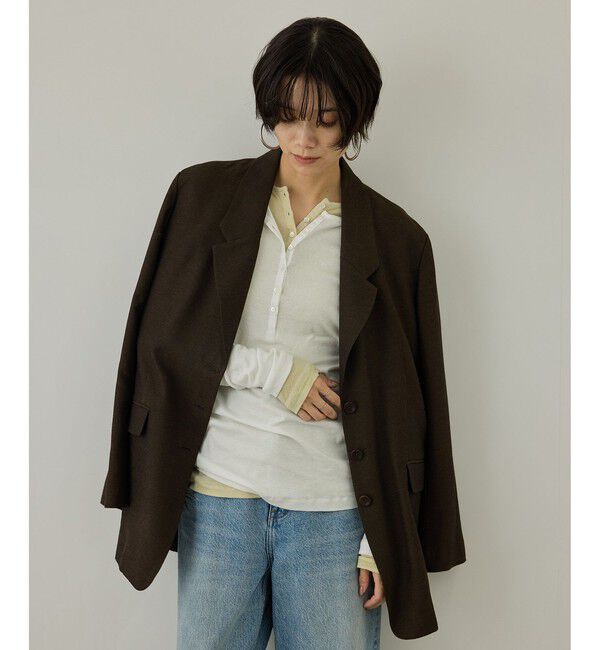 SALON adam et rope'「smile cotton ヘンリーネックプルオーバー」|Tシャツ・カットソー|