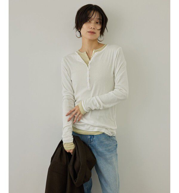 SALON adam et rope'「smile cotton ヘンリーネックプルオーバー」|Tシャツ・カットソー|