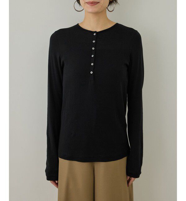 SALON adam et rope'「smile cotton ヘンリーネックプルオーバー」|Tシャツ・カットソー|