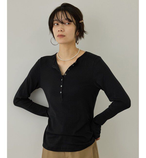 SALON adam et rope'「smile cotton ヘンリーネックプルオーバー」|Tシャツ・カットソー|