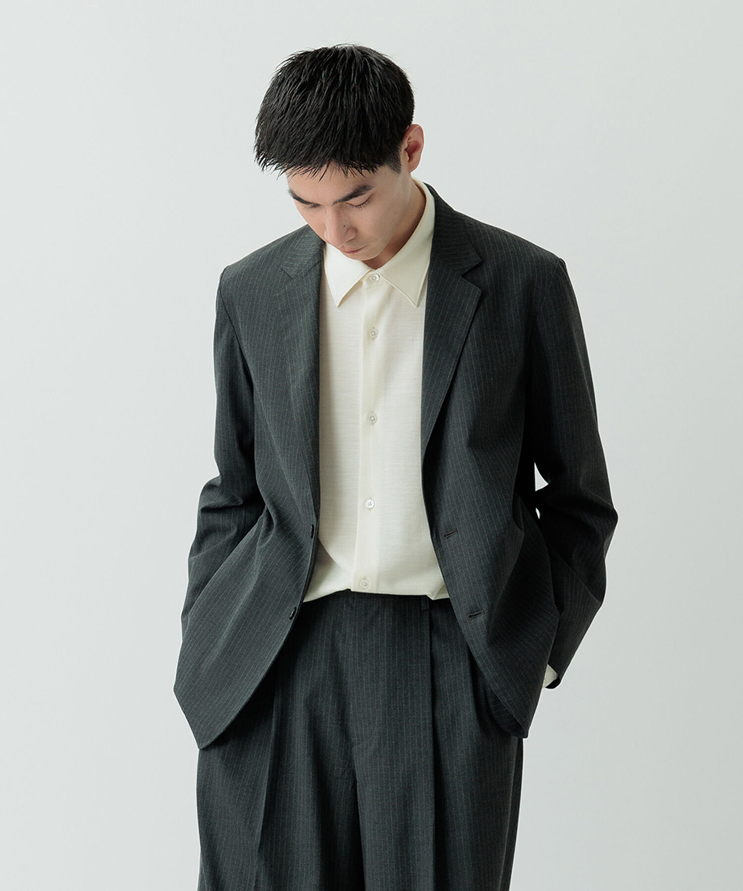 ADAM ET ROPE'「【Chambrer】リラックス テーラード イージー ジャケット / シーズンレス / セットアップ対応」|テーラードジャケット|チャコール(06)