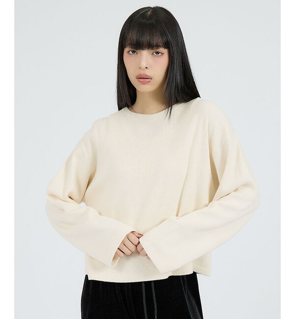 Rouge vif「【Healthknit/ヘルスニット】サーマルキング ハニカムクロップドクルー/」|Tシャツ・カットソー|