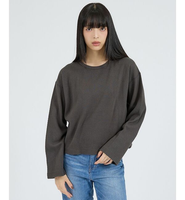 Rouge vif「【Healthknit/ヘルスニット】サーマルキング ハニカムクロップドクルー/」|Tシャツ・カットソー|