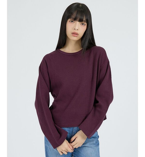 Rouge vif「【Healthknit/ヘルスニット】サーマルキング ハニカムクロップドクルー/」|Tシャツ・カットソー|