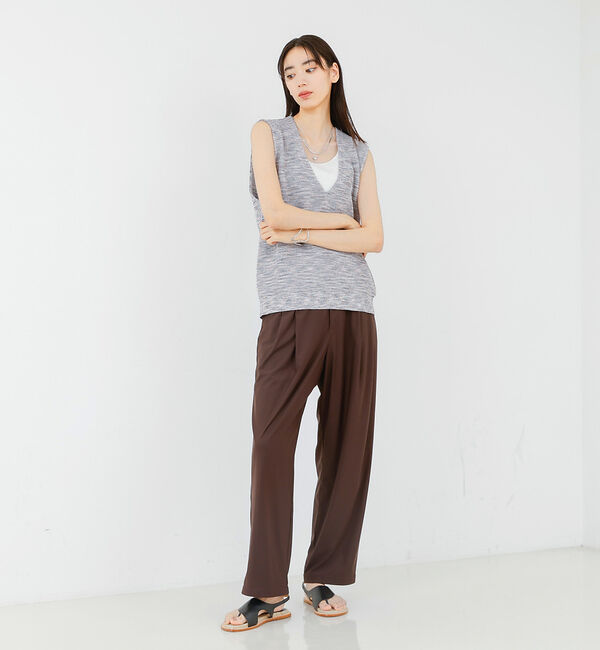qualite「【接触冷感＆UV】クールトリコットタックパンツ」|その他|