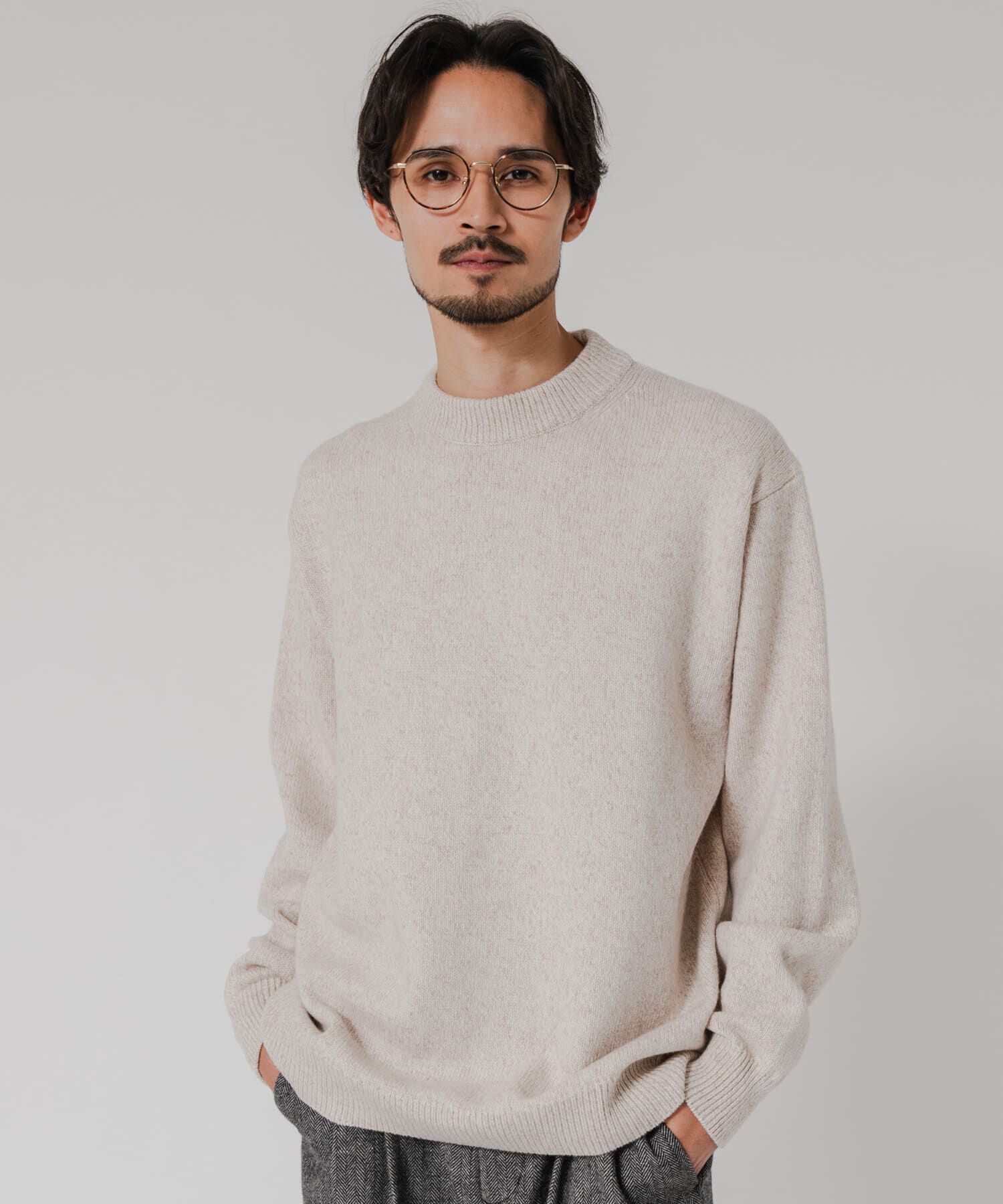 URBAN RESEARCH「MIX MOULINE CREW-NECK KNIT」|ニット・セーター|