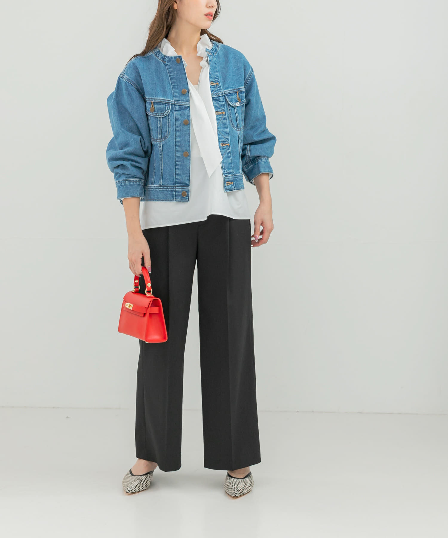 URBAN RESEARCH ROSSO「『別注』Lee101&times;ROSSO　NOCOLLAR SHORT JACKET」|デニムジャケット|