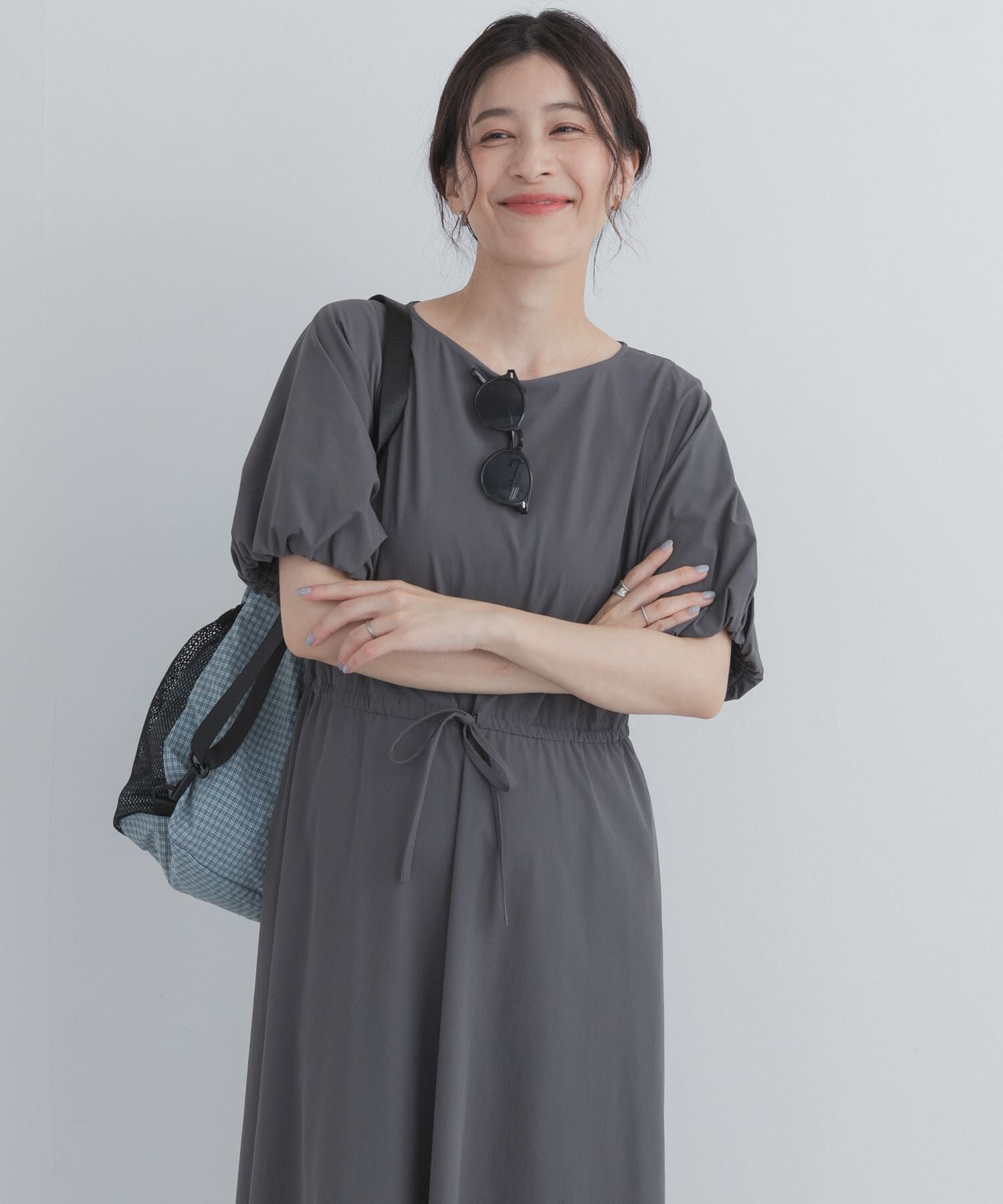URBAN RESEARCH DOORS「撥水ウエストドロストワンピース」|ワンピース|