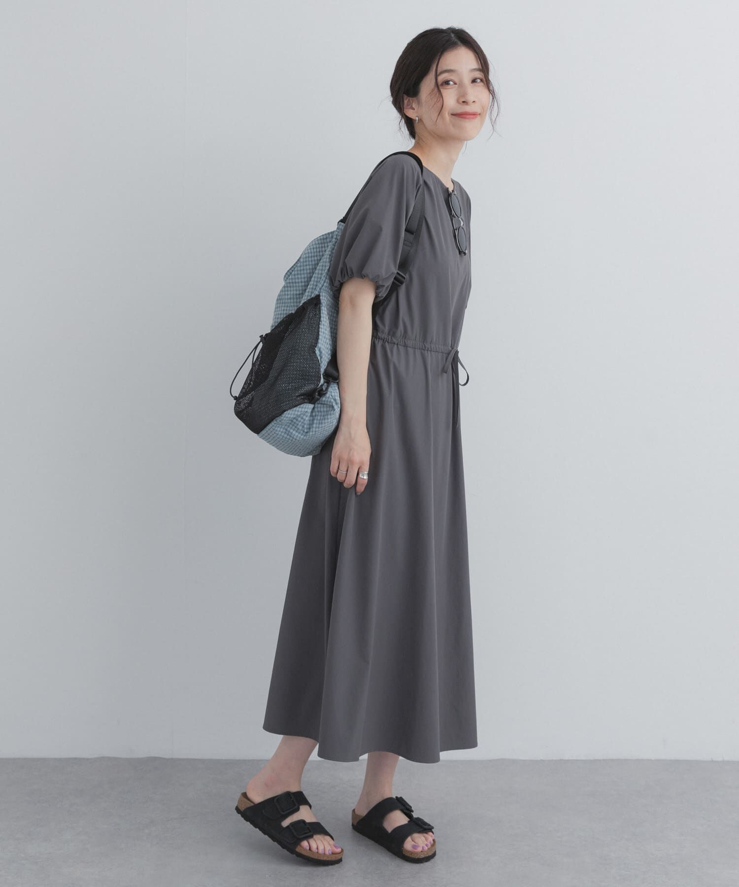 URBAN RESEARCH DOORS「撥水ウエストドロストワンピース」|ワンピース|