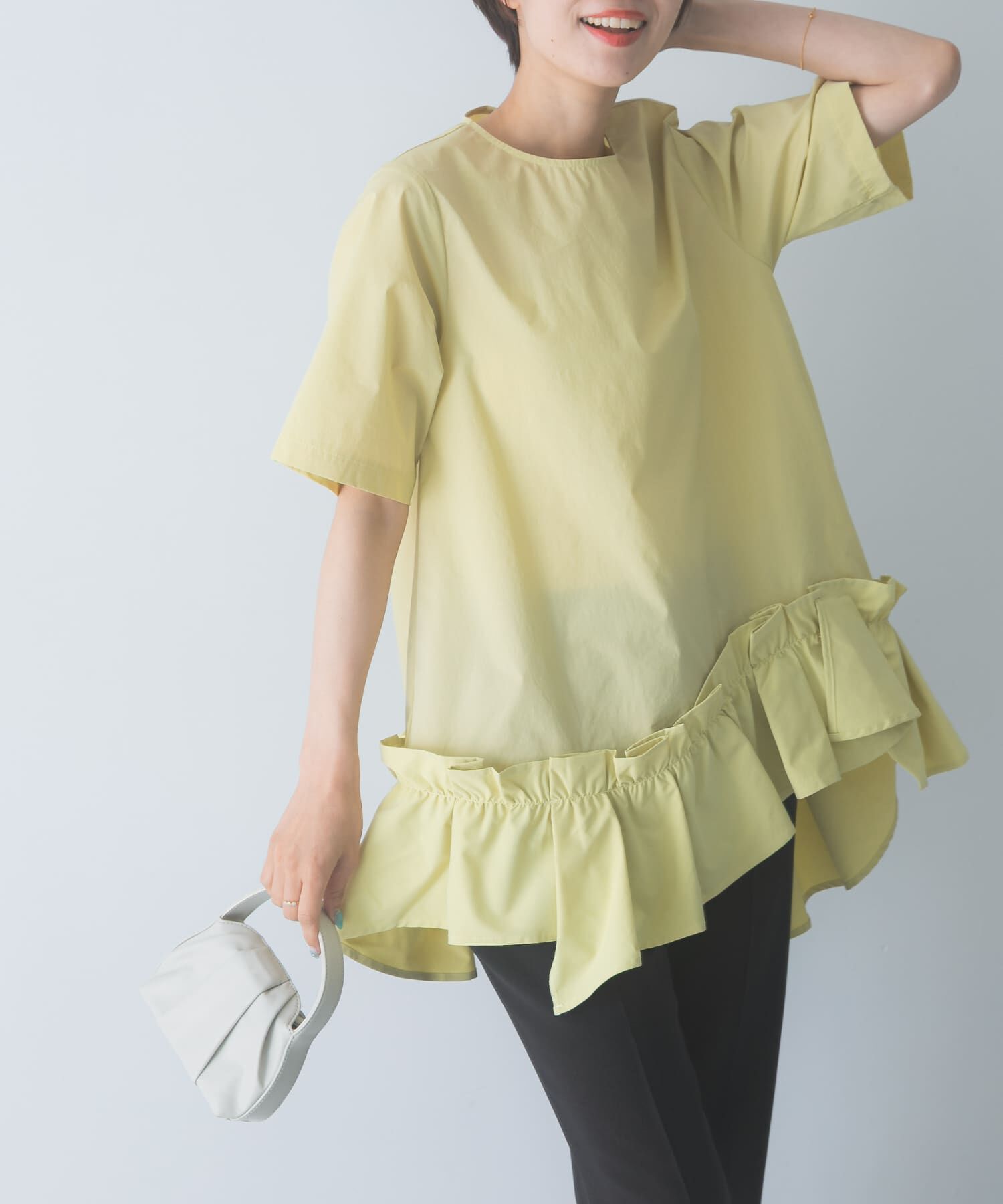 URBAN RESEARCH ROSSO「ELENDEEK　FRILL HEM BLOUSE」|シャツ・ブラウス|