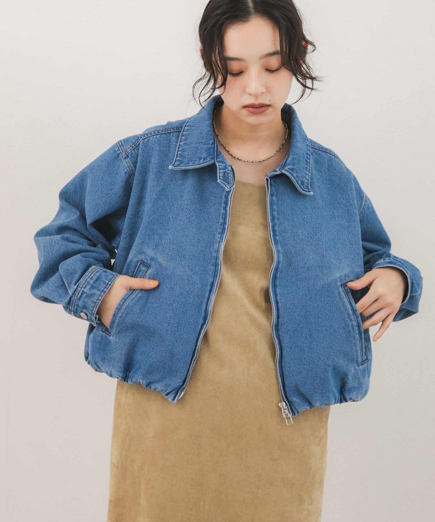  「バルーンデニムブルゾン」|デニムジャケット|