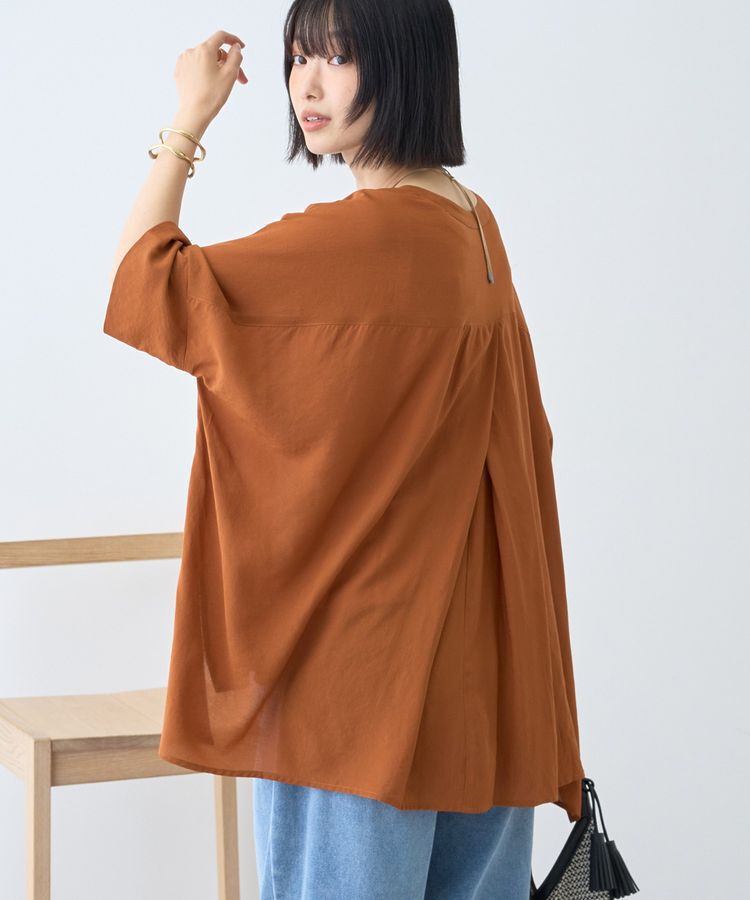 AMERICAN HOLIC「【接触冷感】Vネックポンチョシャツ2」|シャツ・ブラウス|Brown