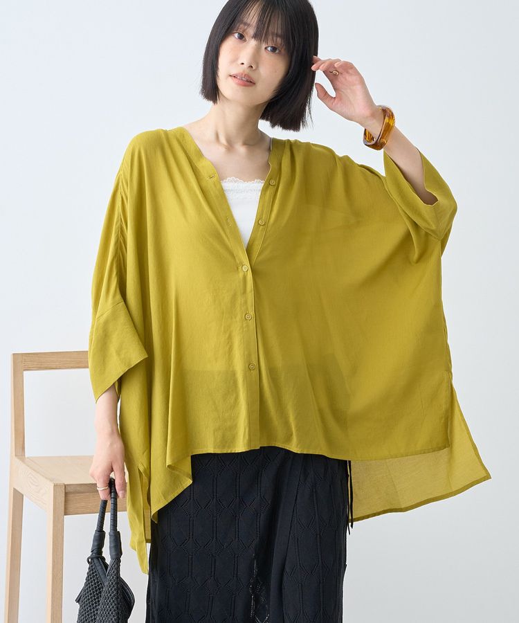 AMERICAN HOLIC「【接触冷感】Vネックポンチョシャツ2」|シャツ・ブラウス|Mustard
