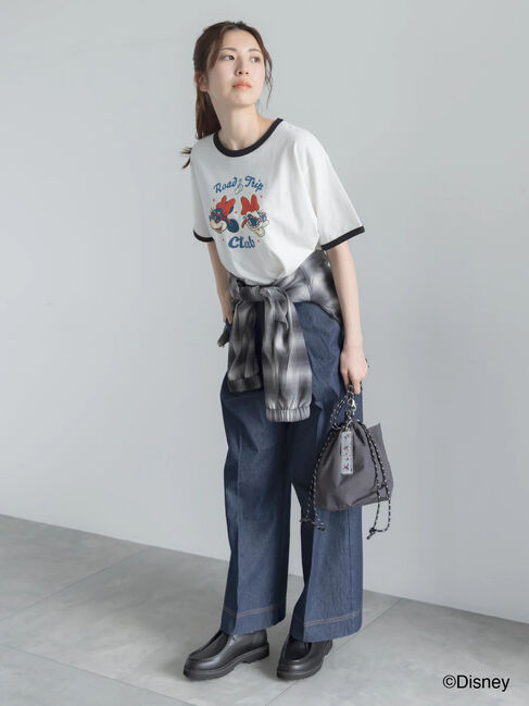 Te chichi「【Disney】MICKEY&FRIENDS/リンガーTシャツ」|Tシャツ・カットソー|
