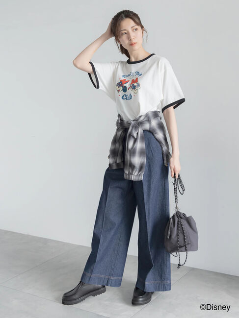 Te chichi「【Disney】MICKEY&FRIENDS/リンガーTシャツ」|Tシャツ・カットソー|