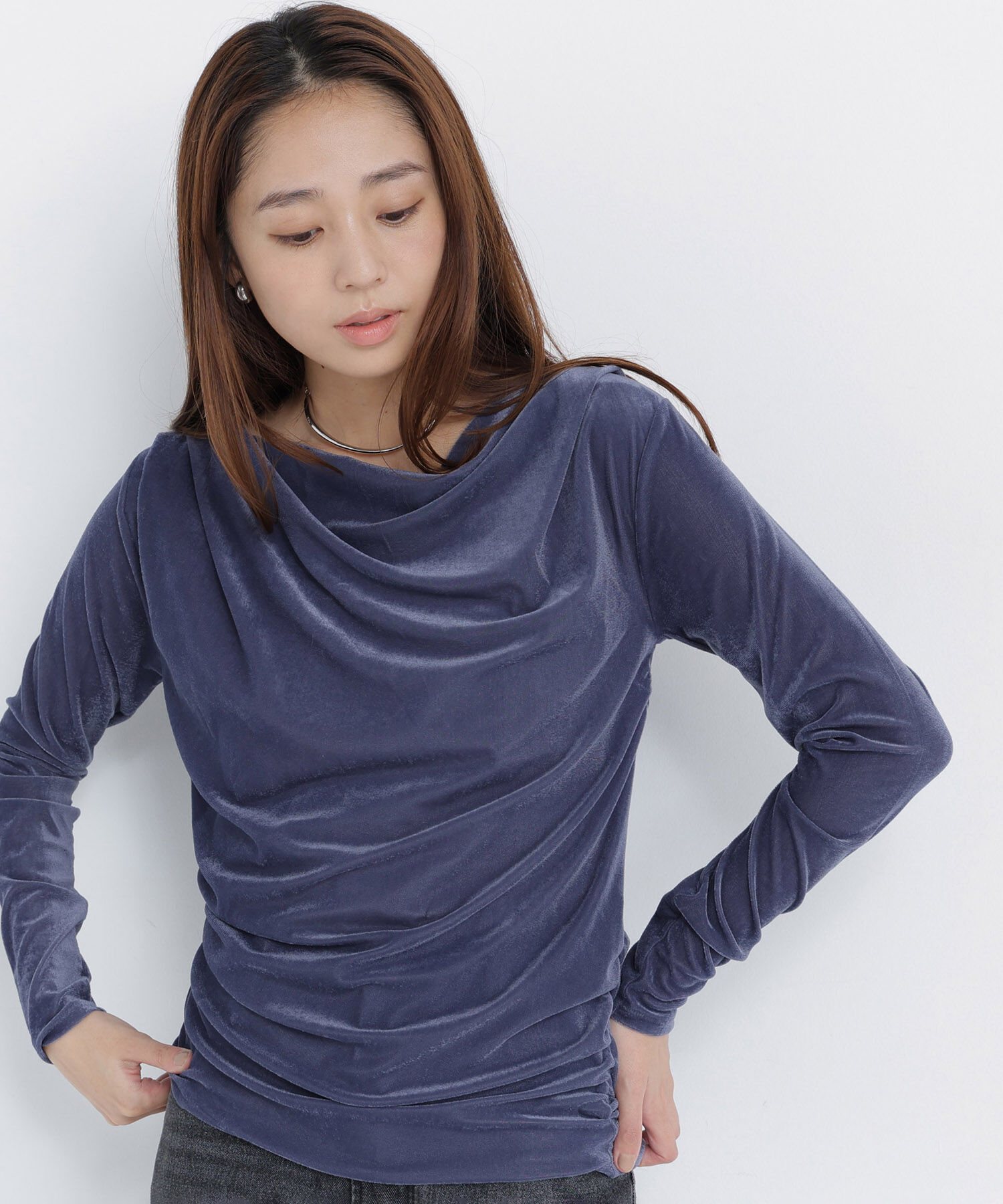  「ベロアドレープカットソー」|Tシャツ・カットソー|スティールブ 1