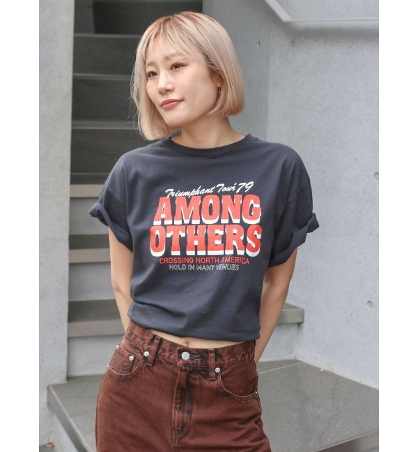 Ungrid「ツアーロゴルーズTee」|Tシャツ・カットソー|チャコールグレー