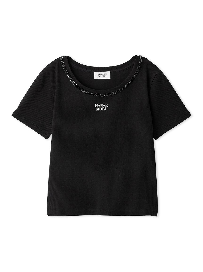 CELFORD「【洗える】【HANAE MORI&times;CELFORDコラボ】ロゴカットトップス」|Tシャツ・カットソー|BLK