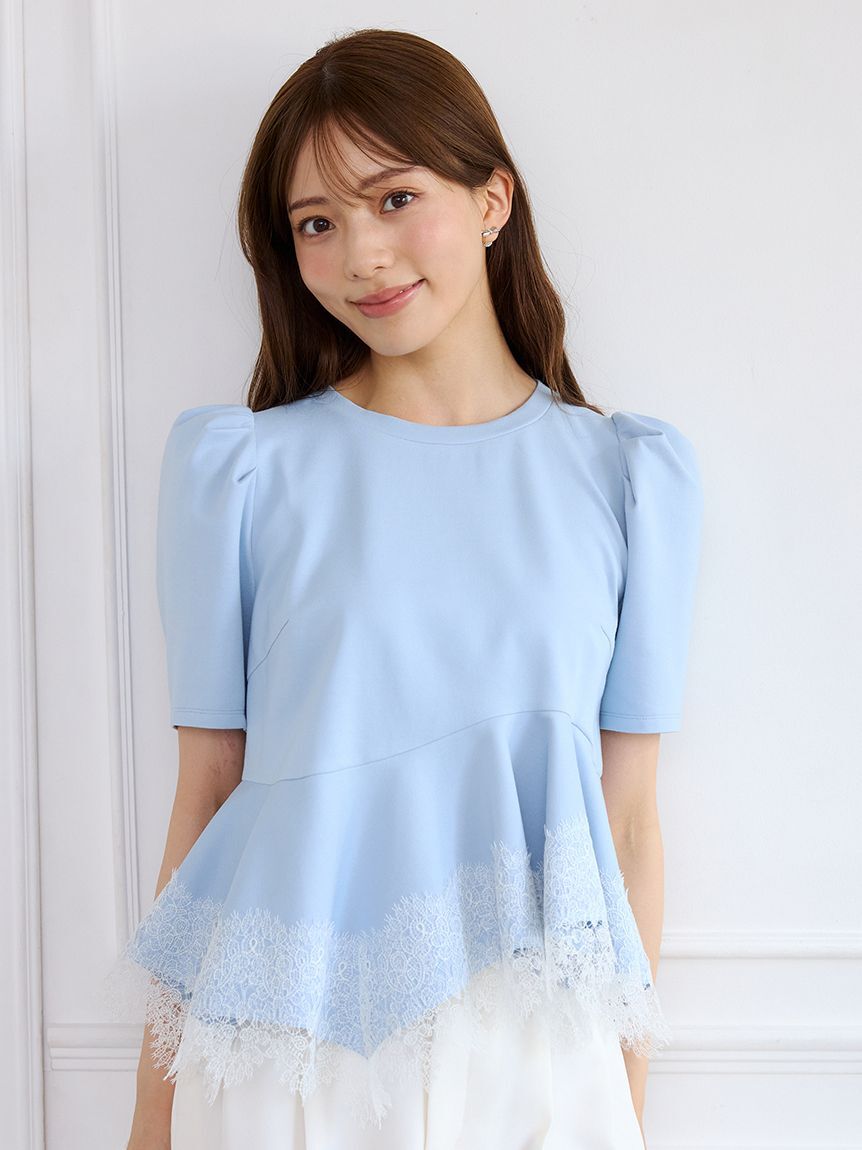 CELFORD「レーストリムペプラムカットソー」|Tシャツ・カットソー|
