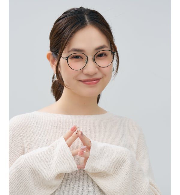  「ボストン型 メガネ | 中顔面短縮みえメガネ チタン 軽量 メタル 伊達 大人可愛い Zoff レンズ交換券付」|メガネ|