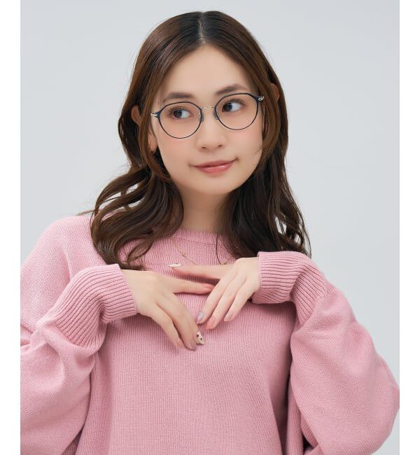  「ボストン型 メガネ | 中顔面短縮みえメガネ チタン 軽量 メタル 伊達 大人可愛い Zoff レンズ交換券付」|メガネ|