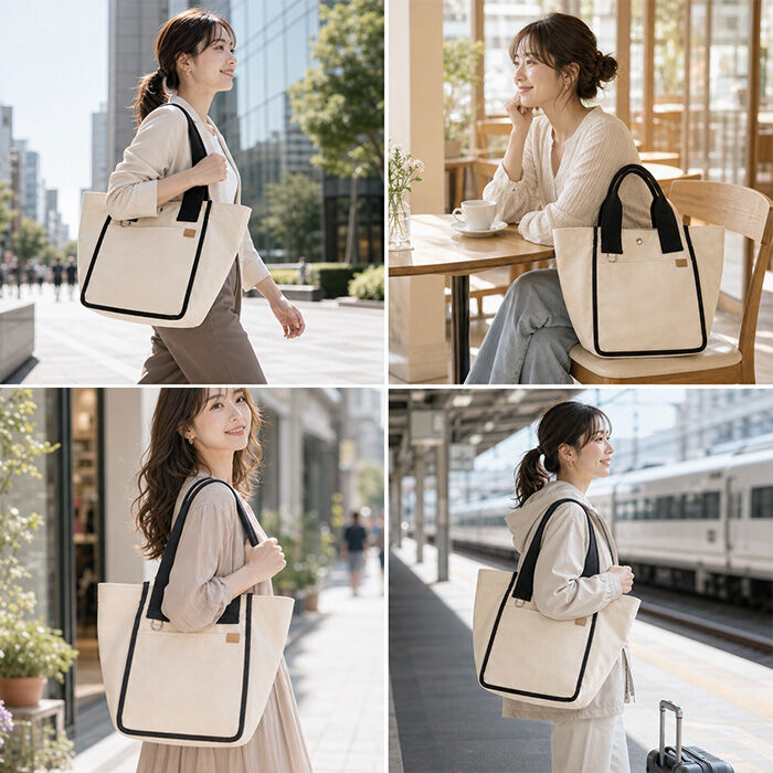 BACKYARD FAMILY「dot&stripe トート キャンバス 通販 トートバッグ トートバック キャンバスバッグ」|トートバッグ|