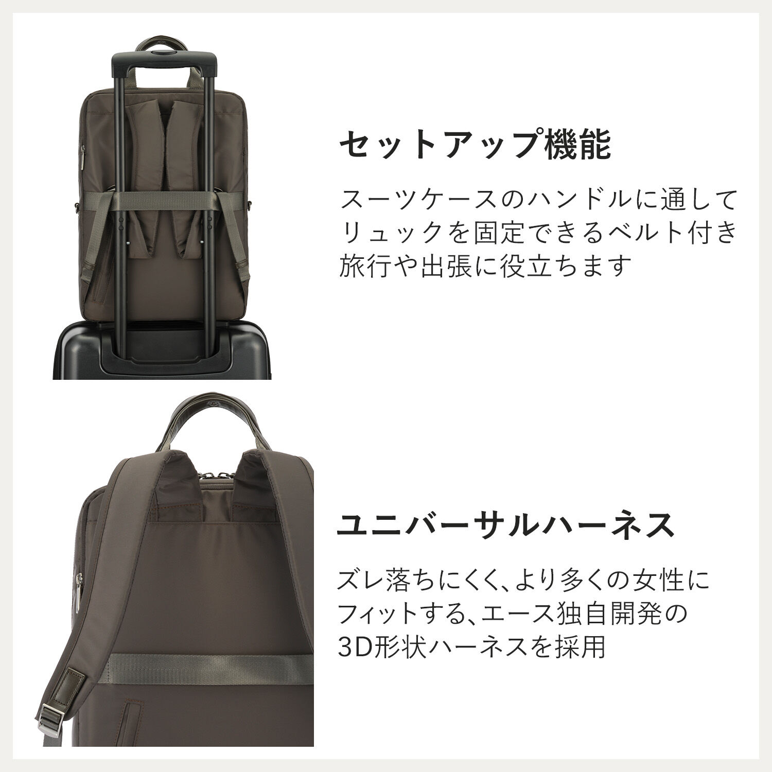 ace.「ace./エース フィッテム リュックサック  A4サイズ 14インチPC収納 68685」|リュック|