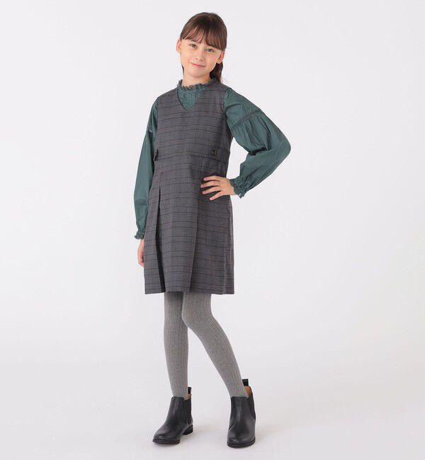 SHIPS KIDS「SHIPS KIDS:140～150cm / レース ピンタック 長袖 ブラウス」|シャツ・ブラウス|