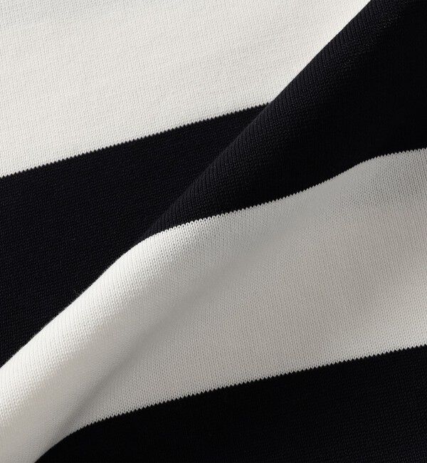 SHIPS for women「SHIPS Primary Navy Label:ガス コットン ワイド ボーダー クルーネック」|ニット・セーター|