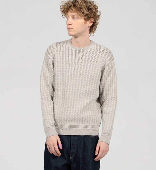 TOMORROWLAND MENS「TOMORROWLAND tricot アルパカポリエステルケーブル クルーネックプルオーバー」|ニット・セーター|