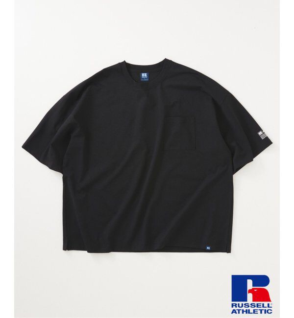 JOURNAL STANDARD relume「吸水速乾 RUSSELL ATHLETIC 別注 Dri-Power(R) BIG Tシャツ」|Tシャツ・カットソー|ブラック