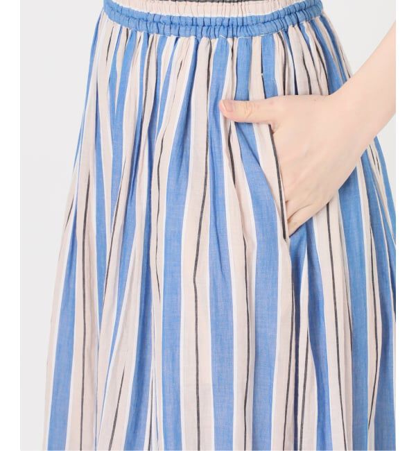 Spick and Span「《別注カラー有》ne Quittez pas CottonVoile StripeSlant Panel Skirt*」|スカート|