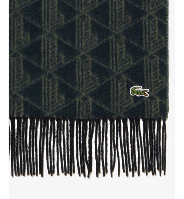 LACOSTE「モノグラムジャカード大判リサイクルマフラー」|マフラー|
