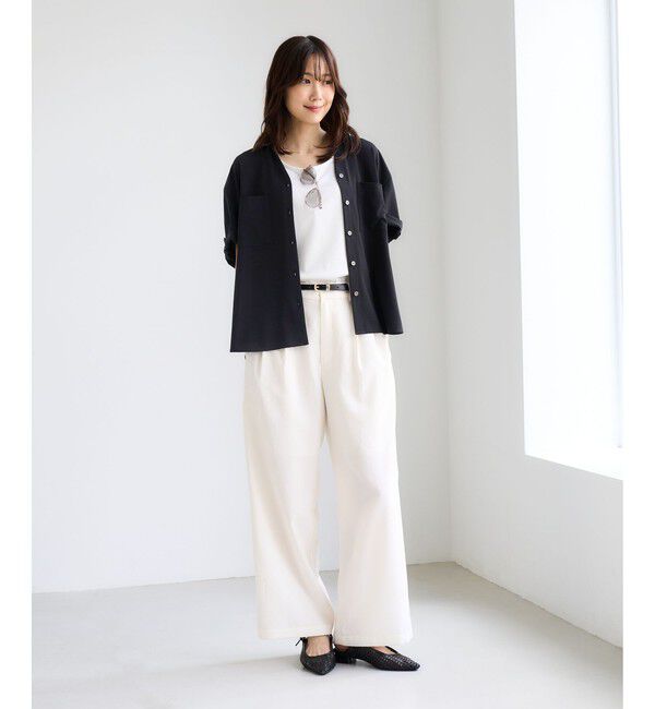 Rope&rsquo;Picnic「【ちゃんと+かわいい保証】カットジョーゼットスキッパーブラウス/UVケア・接触冷感・防シワ」|シャツ・ブラウス|