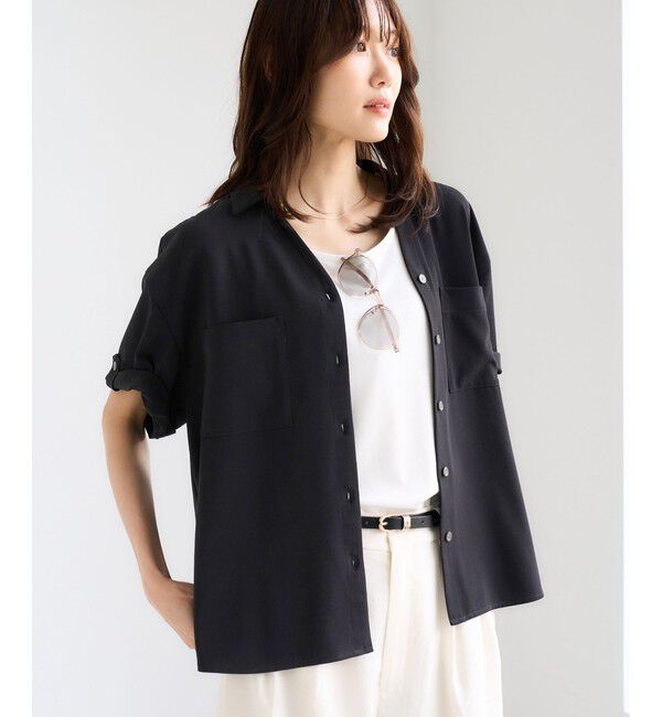 Rope&rsquo;Picnic「【ちゃんと+かわいい保証】カットジョーゼットスキッパーブラウス/UVケア・接触冷感・防シワ」|シャツ・ブラウス|