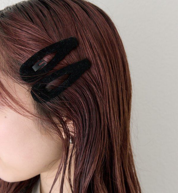  「ベロアヘアピン」|その他|ブラック