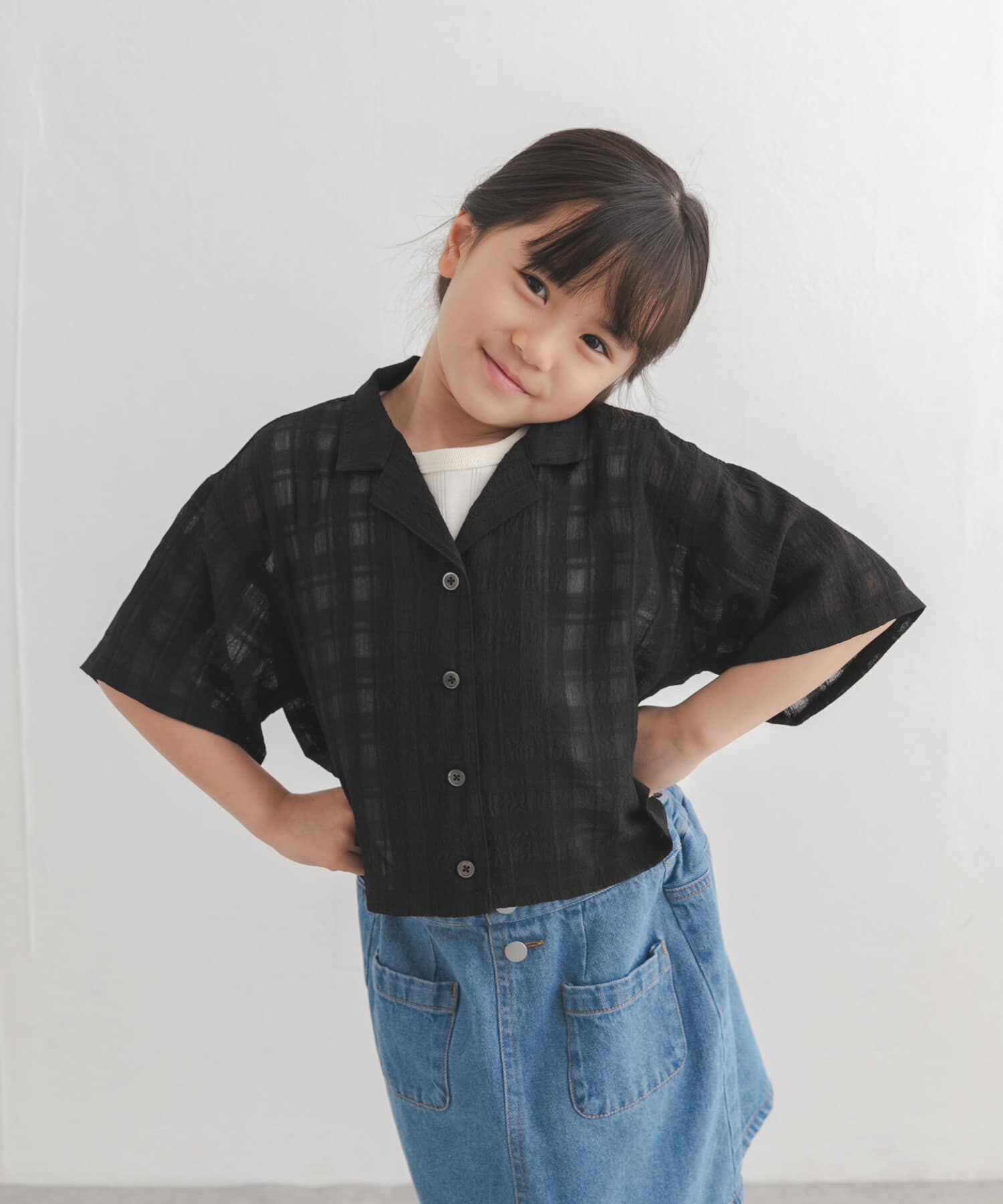 URBAN RESEARCH DOORS「シアーチェックオープンカラーシャツ(KIDS)」|その他|