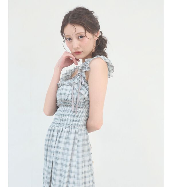  「ショルダーフリルキャミワンピース」|ワンピース|
